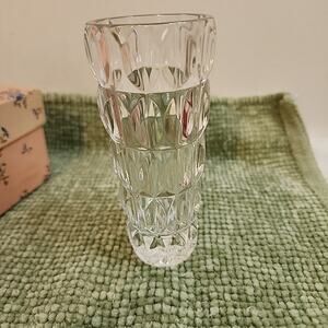 Vintage Karen Carson Crystal Vase in Box 5" Cut Glass Made in USA